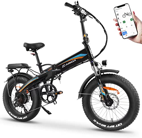 KAISDA E Bike Herren Elektrofahrrad E-Bike Klapprad 20 Zoll mit 250W Motor 48V 15Ah abnehmbarem Akku, 7-Gang-Schaltung, App, LCD-Display für jedes Gelände Reichweite bis zu 100km