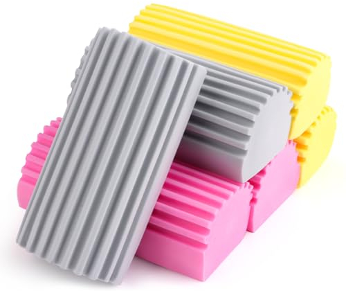 Spugne Riutilizzabili per la Polvere,6 Pezzi Damp Duster Spugna, Spugna per la Pulizia Della Polvere,per Pulire Pareti, Vetri, Finestre,Louver(Grigio, Rosa, Giallop)