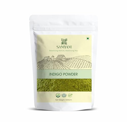 SAMYAM Natural Indigo Powder - 500g Pack | Natural Hair Dye, Chemical and PPD Free