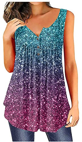 Tank Top Damen Sommer Ärmelloses Shirt Locker Lässige Tank Top Sport Lässige Weste Rundhals Spaghettiträger Tanktops Camisole Tank Yoga Crop Tops Oberteile Damen Party