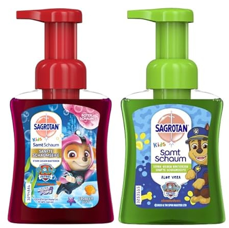 Sagrotan Schaumseife für Kinder, 1 x 250ml Erdbeer-Duft, 1 x 250ml Aloe Vera-Duft