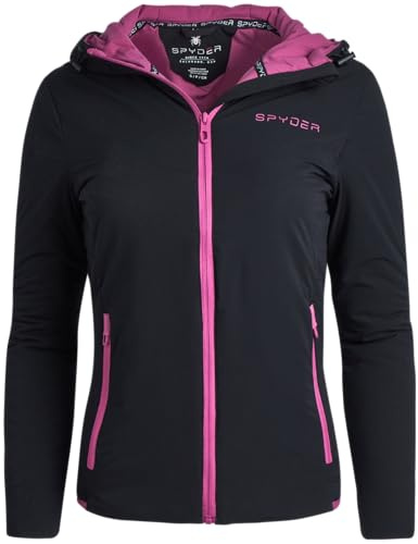 Spyder Womens Windbreaker Jacket - Lightweight Insulated Wind Resistant Waterproof Jackets for Women Zip Up Womens Jacket, Size Small, Black