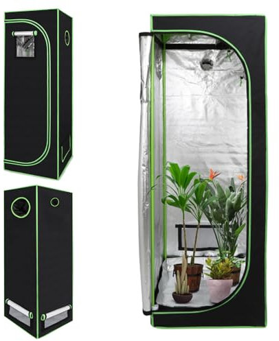 Vigevee Tenda da coltivazione 60 x 60 x 180 cm, 600D Oxford Grow Tent con finestra di osservazione, luce e impermeabile, per piante Homegrow, per interni, struttura stabile