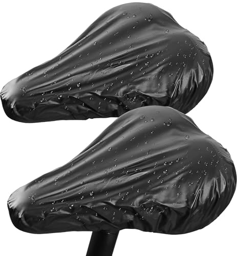 Fahrradsattel Regenschutz,2 Stück Fahrradsattelabdeckung Sattelschutz PVC Wasserdicht Elastische Wasserfeste Fahrradsattel Schutzhülle Sattelbezug Fahrrad für Rennrad Mountainbike Und Trekkingrad
