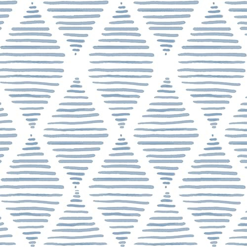 AMIGO Carta da Parati in Vinile Autoadesivo Rimovibile, Design Bohemien con Motivo Geometrico in Tonalità Blu, Ideale per Camera da Letto, Bagno e Altri Ambienti, 44x500 cm