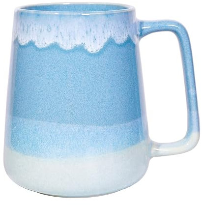 Cteahrow 24 oz Keramik-Kaffeetasse, große Milchkaffeetasse, Teetasse, glatte Glasur für Kakao, Cappuccino, Latte, Müsli, spülmaschinenfest, mikrowellengeeignet (Hellblau)