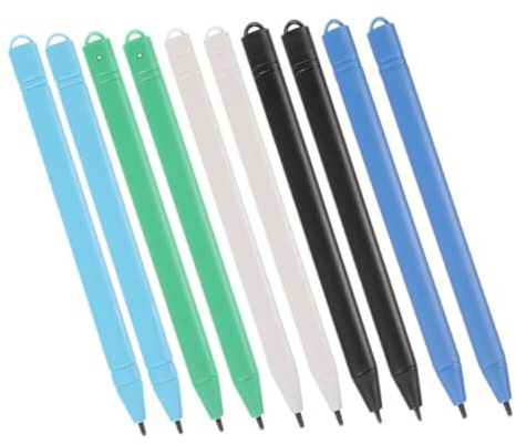 Stylet à Pointe Fine pour Tablette LCD de Dessin, Lot de 10, Plastique | Charge, Prise en Main Confortable, Écriture Fluide, Trou Suspendre Pratique