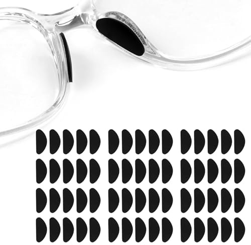 ZHITENG 30 Paar Nasenpads Brille Selbstklebend, D Förmig, Schwarz | Dünne Brillen Nasenpads Antirutsch Brillenpads, Weiche Anti Rutsch Brille Zubehör, für Brillen und Sonnenbrillen