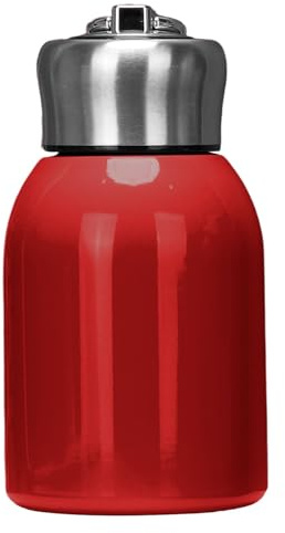 Mini bouteille d'eau isotherme en acier inoxydable anti-fuite, portable avec crochet - 300 ml - Vert (rouge, 13 x 7,5 cm)