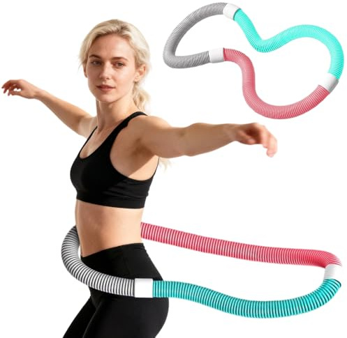 Hula Hoop mit Gewicht Kugel – Hulahuppreif zum Abnehmen für Erwachsene, Einstellbarer Fitnessreifen mit Gewicht für Bauch & Taille, Hoola Hoop für Zuhause/Gym