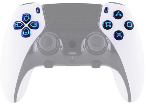 eXtremeRate Multicolore Tasti Luminosi per ps5 Edge Controller, 7 Colori 9 Effeti, D-pad Pulsanti Frontali Accessori D&F LED Kit per ps5 Edge Joystick(Senza Controller)-Nero