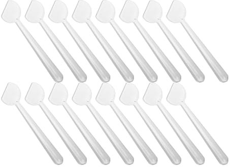 EXCEART 100 Espátulas Plásticas para Crema Facial, Pequeñas Cucharas para Mascarilla y Loción, Herramienta para Cuidado Piel, Uso en Casa, Viaje y Oficina