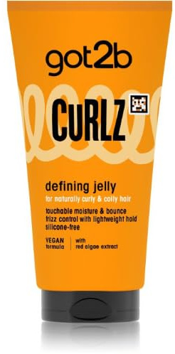 GOT2B CURLZ Defining Jelly 150 ml - Lightweight Curl Enhancing Styling Gel for Curly and Wavy Hair, Define Curls, Controls Frizz, Boosts Elasticity and Shine