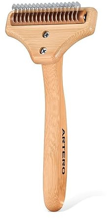 ARTERO Leo. Deslanador para Perros Profesional - 17 Hojas Acero Inoxidable - Cepillo Deslanador Perros Pelo Largo y Doble Capa - Elimina Subpelo y Pelo Muerto - Ergonomico.