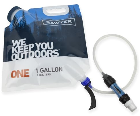Sawyer Products SP160 One Gallon Gravity Water Filtration System w/Dual-Threaded Mini Filter, Blue/White/Clear