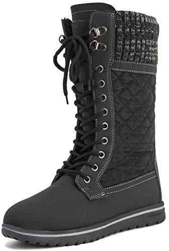 Polar Boot Femmes Grand Durable Fausse Fourrure Hiver Pluie Neige Imperméable De Plein Air Veau Bottes - 5 - BLK38 AYC0535