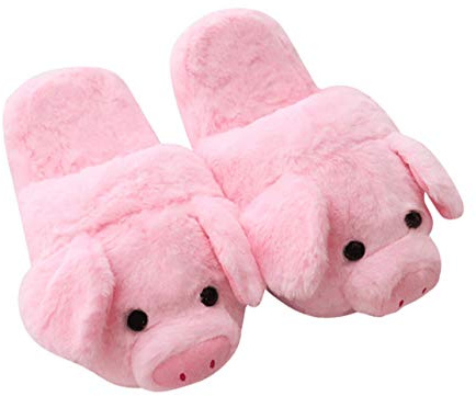 LANFIRE Zapatillas de cerdo algodón Calzado casero de algodón felpa animales mujer