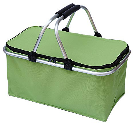 Grand panier de pique-nique isotherme réutilisable pliable 30 l Vert