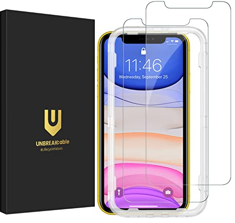 UNBREAKcable Schutzfolie für iPhone 11 und iPhone XR[2 Stück], Double Defense Series Displayschutzfolie, Kratzfest, Anti-Fingerprint und blasenfrei