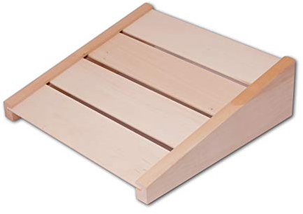 Hofmeister Holzwaren Sauna-Kopfstütze, 39 cm, entlastet Nacken- und Schultermuskulatur, entspanntes Relaxen, stabile & rutschfeste Nackenstütze, Infrarotkabine aus Lindenholz