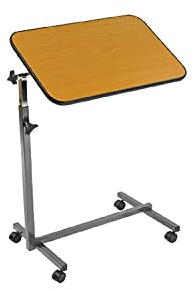 Identités, Table de Lit, Simplex, Plateau Inclinable, Personnes Alitées, Table À roulettes, Freins pour Stabilisation, Larges Molettes Facilitent la Préhension, Table de Déjeuner