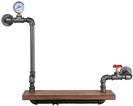 Regal industrial,Regale Für Die Wand, Vintage Industrielle Wandregal Industrial Regal Pipe Display Wandmontage Bücherregal,Schwarz