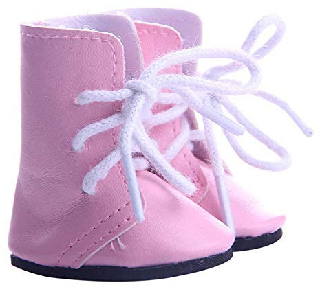 Aeromdale Puppenschuhe Schnürstiefel All-Match 5cm Schuhe für 14.5 1/6 32-34cm BJD Puppenschuhe - Pink - 1 Paar