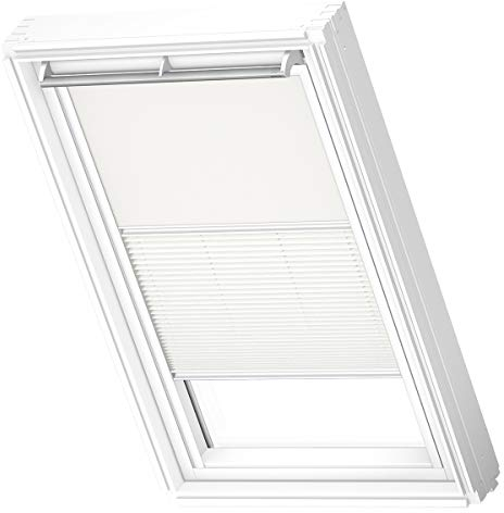 VELUX Original Dachfenster Duo Verdunkelungsrollo für M08, Weiß, mit weißer Führungsschiene
