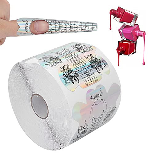 Cartine per Ricostruzione Unghie, Sagome per Unghie, Rotolo Cartine 300 Pezzi Nail Art Per Ricostruzione Allungamento Unghie, Nail Art Accessori, Extension Model for UV Gel Nail