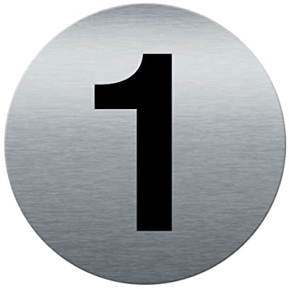 AUA SIGNALETIQUE - Plaque de porte Aluminium brossé imprimé AluSign Ø 85 mm - épaisseur. 3 mm - Double Face adhésif au dos (1)