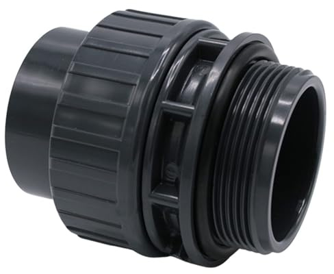 Raccord PVC avec joint torique I 50 mm x 2 pouces I Gris I Raccordement de tuyaux I Raccord I Pièce de raccordement de tuyau I bm247