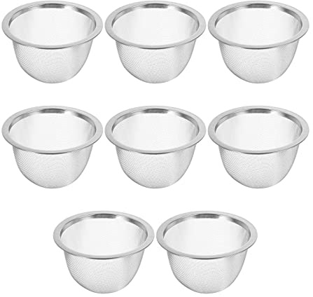 Operitacx Edelstahl Teefilter 7.60 Cm Rundes Robust Teesieb 8 Stück Für Loseblatt Tee Kräuter Infusor Zuhause Büro Tassenzubehör