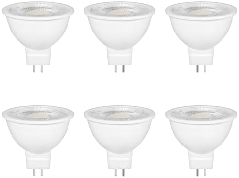 Caldarax 6 Stück GU5.3 MR16 LED 5W Lampe 12V, Ersetzt 50W Halogenlampe Spot Strahler, 4000K Neutralweiß LED Leuchtmittel, 500Lm, 38° Abstrahlwinkel, AC/DC 12V LEDs Spot MR16, Nicht Dimmbar