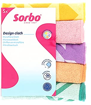 Sorbo Confezione da 5 panni in microfibra extra large, multiuso, senza striature, super assorbenti e lavabili, adatti per la pulizia di auto, casa, cucina, finestre