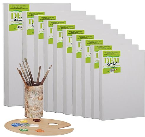 BELLE ARTI - Tela per Dipingere 60x120x1.7 cm - Tele Pittura Made in Italy per Artisti e Appassionati - Telaio per Quadri Robusto, Tensione Regolabile - Tela Cotone 100% per Olio, Acrilico e Misto