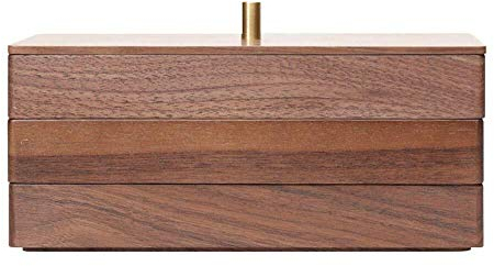 BONOOL Schmuckkästchen aus Holz, dreilagiges stapelbares Tablett, mit Griff, Samt-Schmucktruhe für Ringe, Ohrringe, Armbänder, Schmuckkästchen für Damen