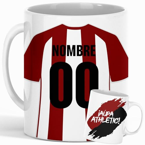 Genérico Taza personalizada fútbol Bilbao con nombre y número, regalo fan
