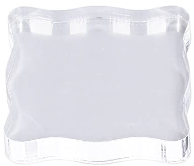ANKROYU Acryl-Stempelblock, Acrylgriff, gebogener Stempel, Bastelstempel, transparenter Stempel, transparent, wiederverwendbar, sicheres Design mit runden Ecken (TL005 5cmx5cm)