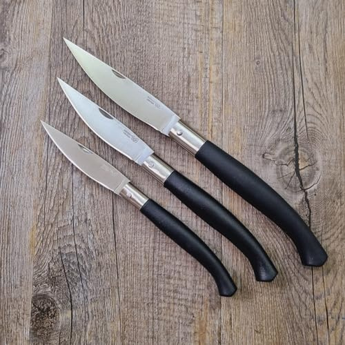 Generico Coltello Arburesa Manico in Resina Nera scanno Puscheddu 3 dimensioni tradizionale sardo incisione del nome e del cognome come immagine (29 cm)