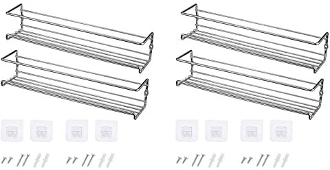Estante para botellas montado en la pared, soporte de metal, azucarero de cocina