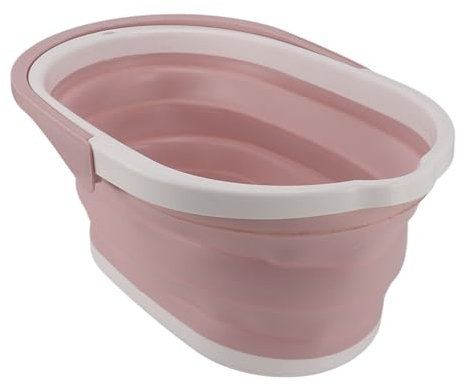 Bucket, Mop Bucket Washing Basin Home Bathroom Supplies Household Dust Mops Bucket Foldable Water Pail Bucket for Caddy Spin Mops (Roseate)