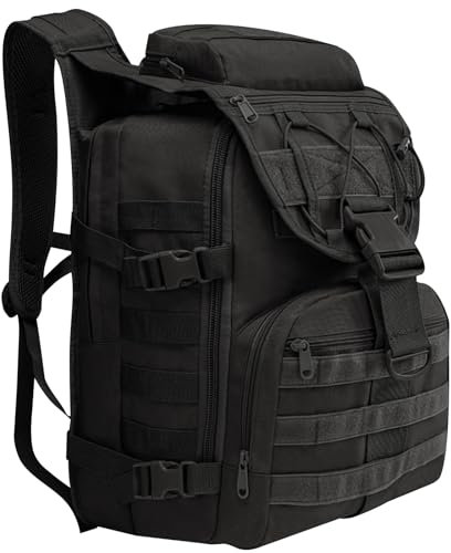 Wesoke 35L Militärischer taktischer Rucksack Schwarz Große Armee 3 Tage Assault Pack Tasche für Männer, 35 Liter Molle Rucksack Tagesrucksack für Mann Frauen, großer Campingrucksack Wanderrucksack