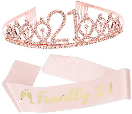1 Satz Stirnband mit Kristallkrone Geburtstagsbund Babyparty-Schärpe für die werdende Mama 21 haar zubehör haarschmuck letzt dekorativer Bund Party-Etikette-Schärpe Metall (Eisen) Beavorty