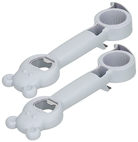 Abrelatas Universal 4 en 1 para Botellas y Tarros, Abridor Manual Fácil de Usar para Cócteles, Bares [2 piezas] (GRAY)