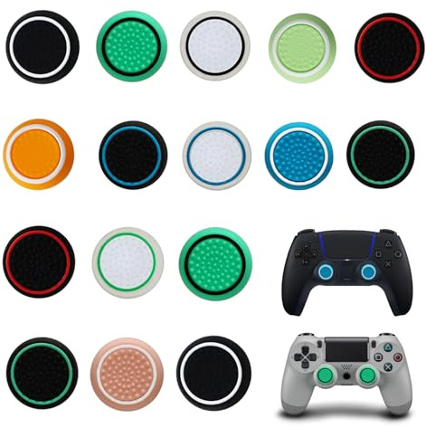 RHQFDM 24 Stück Joystick Kappen, Silikon Thumbstick Grips (12 Farben) | rutschfeste Oberfläche, flexibel & formstabil, langlebig, kompatibel mit PS5/PS4/Xbox, für Shooter/Action-Spiele