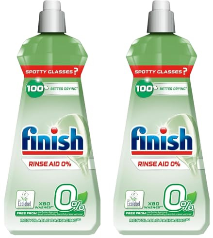 Finish 0% Dishwasher Rinse Aid 400ml Pack of 2