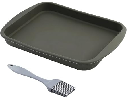 Molde cuadrado antiadherente de silicona para pasteles, molde rectangular de silicona, antiadherente, con 1 cepillo de silicona, para tartas, pan, chocolate