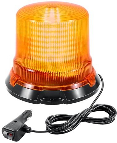 PICAA Gyrophare LED Magnétique, 12V/24V 5.5 pouce 90 LEDs - Feu Stroboscopique Ambre Clignotant Étanche avec Câble 3m pour Chariot Élévateur, Tracteur, Golf, UTV, Voiture, Bus, Camion | Feu Stroboscopique Ambre Clignotant Étanche avec Câble 3m pour Chariot Élévateur, Tracteur, Golf, UTV, Voiture, Bus, Camion