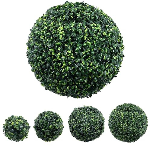 Generisch Künstliche Buchsbaumkugel, Kunstpflanze UV-beständig, Buchsbaum Kugel UV-beständig, Plastik Künstliche Pflanzen im Topf, Fake Plant wie echt für Wohnzimmer Schlafzimmer Büro Garten Deko