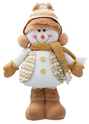 Baoblaze Christmas Doll Christmas Standing Figurine Long Legs Soft Cute Kids Gift Holiday Ornaments with Extendable Legs for Fireplace, Snowman